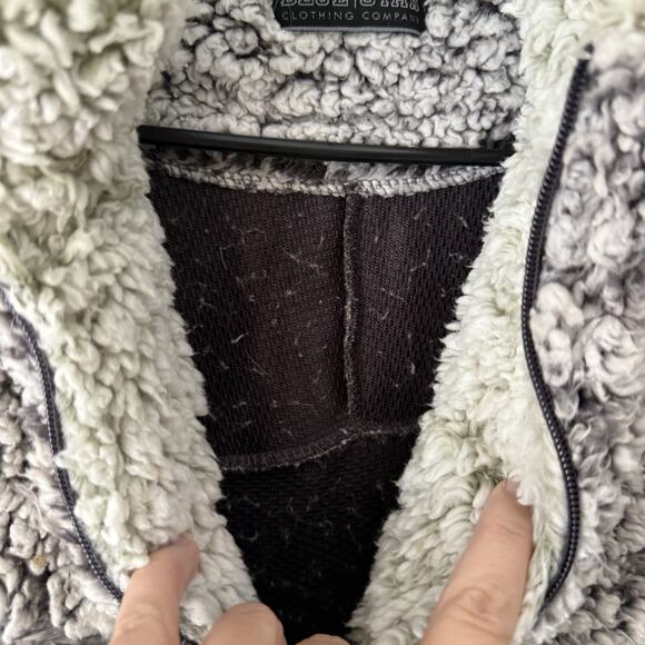 Blue Star Pullover Sweater Mens Large Sherpa Fleece Fuzzy Half Zip Warm Cozy - Picture 4 of 9